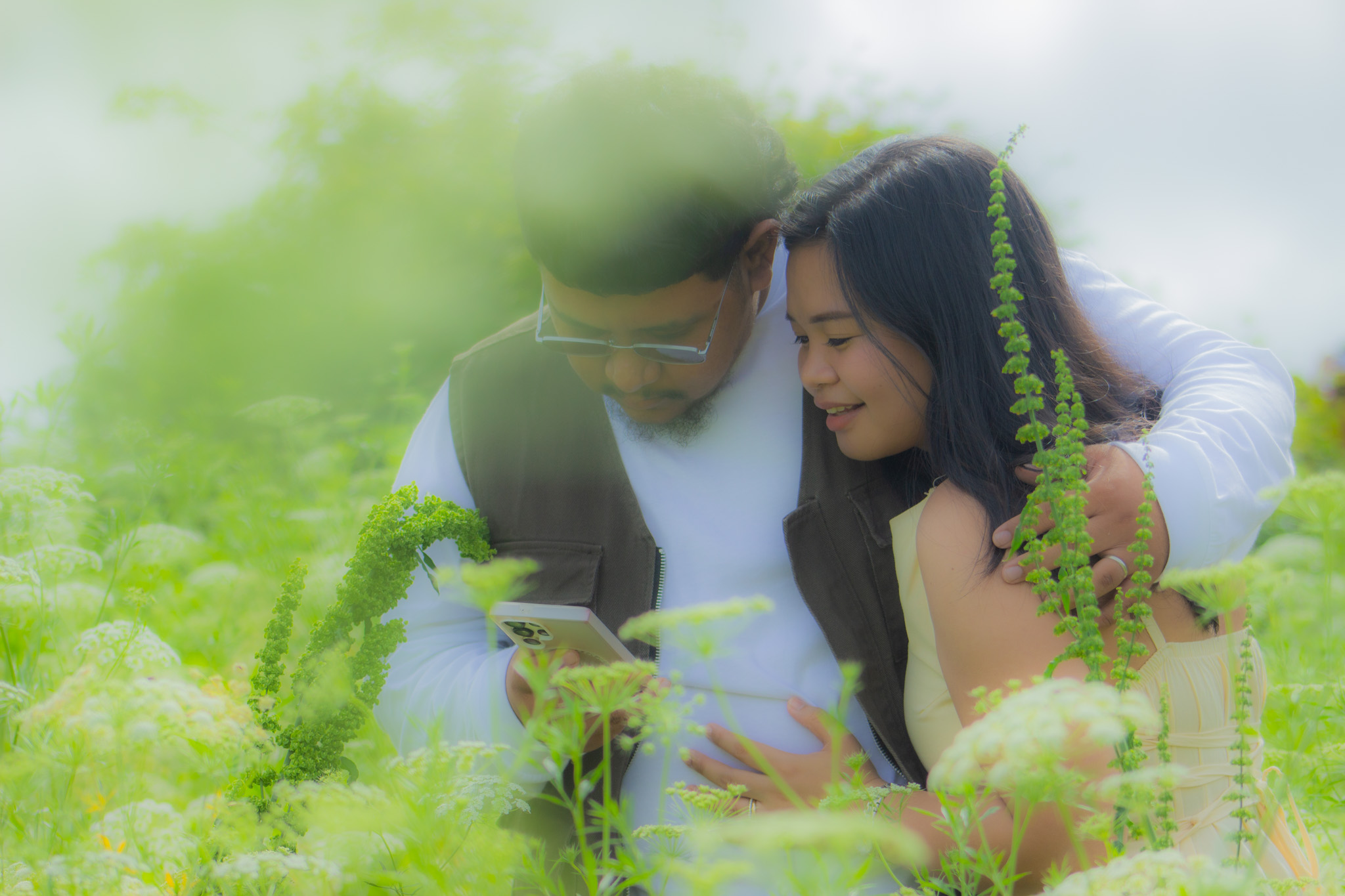 Martin and Carla in a green field